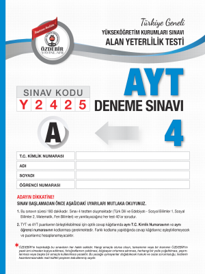 AYT ÖZDEBİR YAYINLARI (T.G.) 4. DENEME 2024-2025
