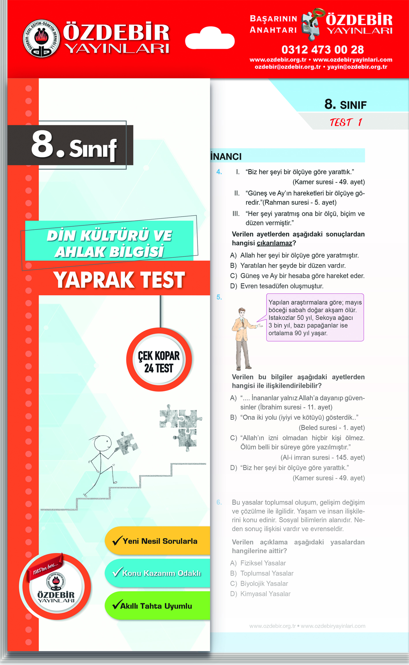 8. Sınıf Din Kültürü Yaprak Test