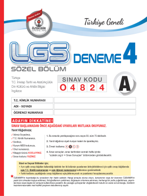 T.G. LGS DENEME SINAVI 4