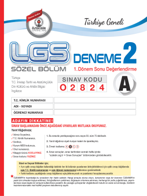 T.G. LGS DENEME SINAVI 2