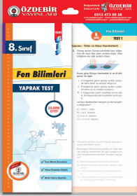 8. Sınıf Fen Bilimleri Yaprak Test